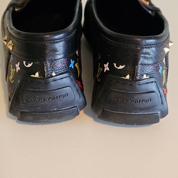 Louis Vuitton Multicolore Monogram LV Black Oxford Loafers with Gold Lock - Picture 8 of 12